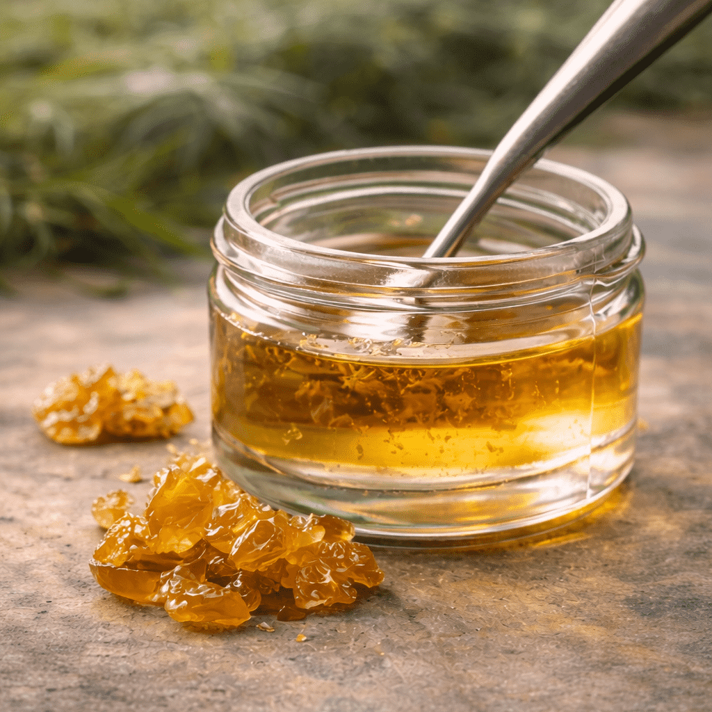 Cannabis concentrates wax in jar at Anchorage Alaska dispensary