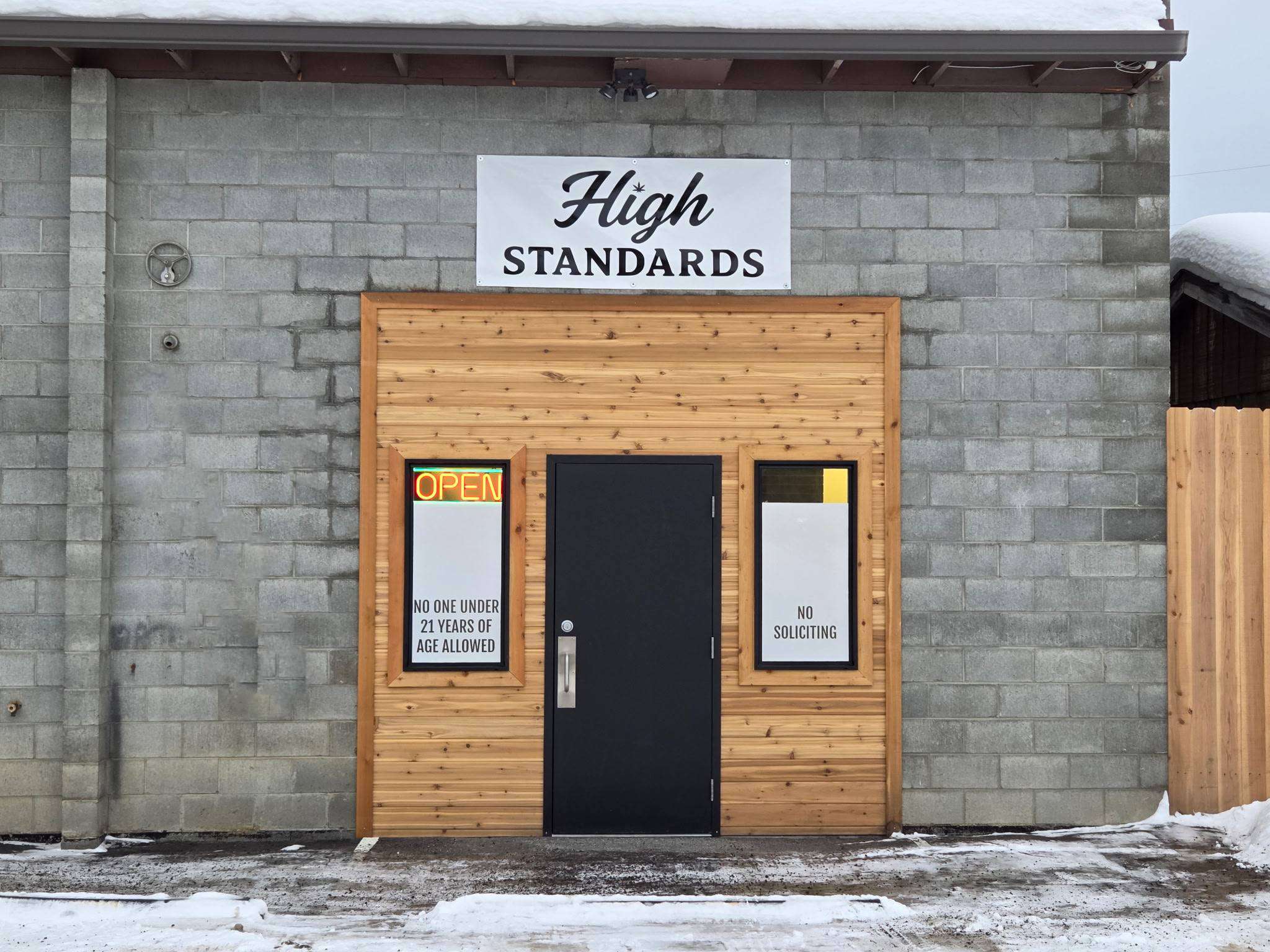 High Standards cannabis dispensary exterior in Anchorage Alaska